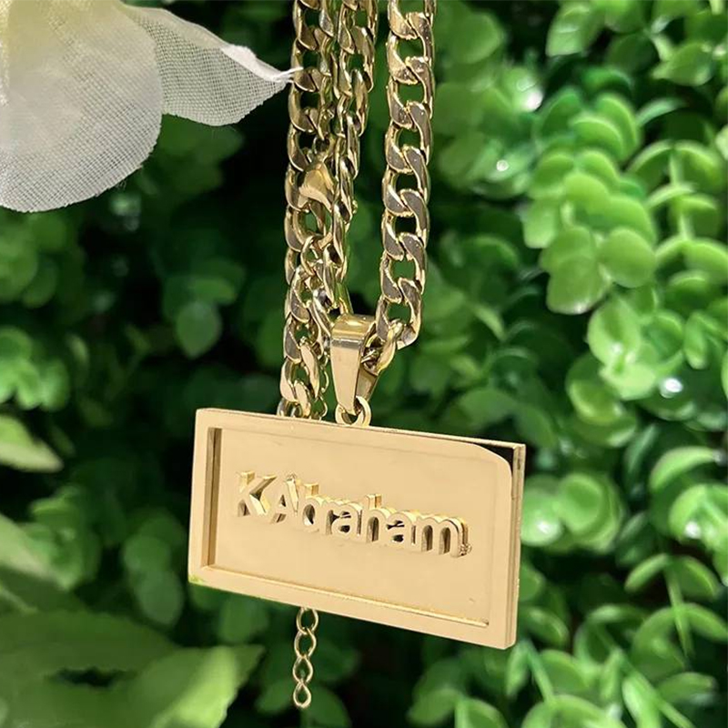 Engraved Name Necklace - Ожерелье в стиле хип-хоп для мужчин