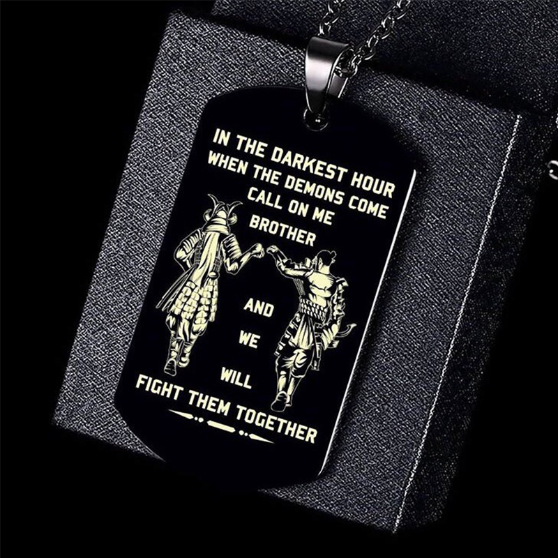 Mens Dog Tag Necklace - Vnox в самый темный час, когда