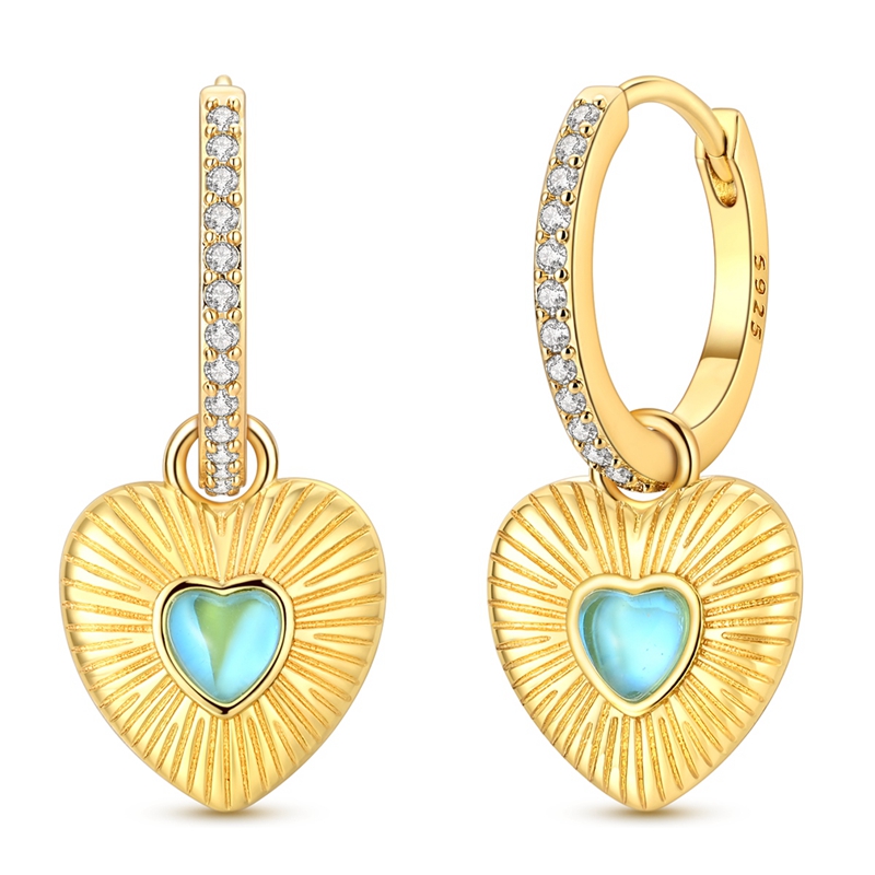 Opal Earrings Dangle - Серьги-кольца S925 из стерлингового серебра с