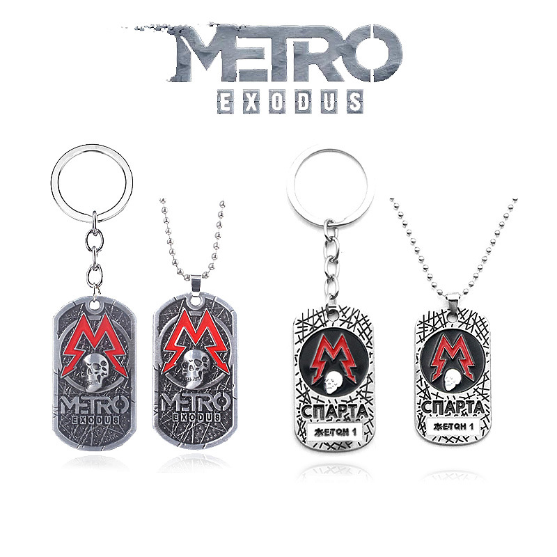 Mens Dog Tag Necklace - Брелок для игры Metro Exodus 2033,