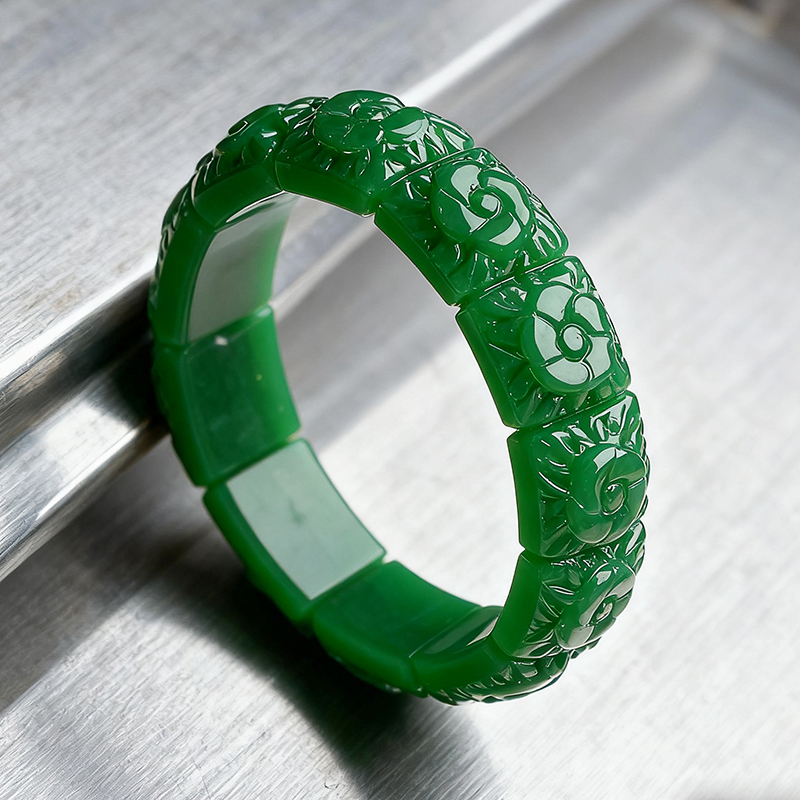 Luxury Gifts Jewelry & Watches Namfleg Mostar - Настоящий нефритовый цветок браслет дизайнерский винтажный