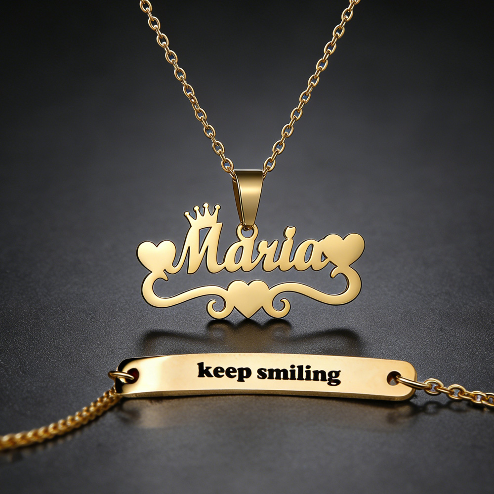 Engraved Name Necklace - Персонализированное имя, ожерелье в форме сердца,