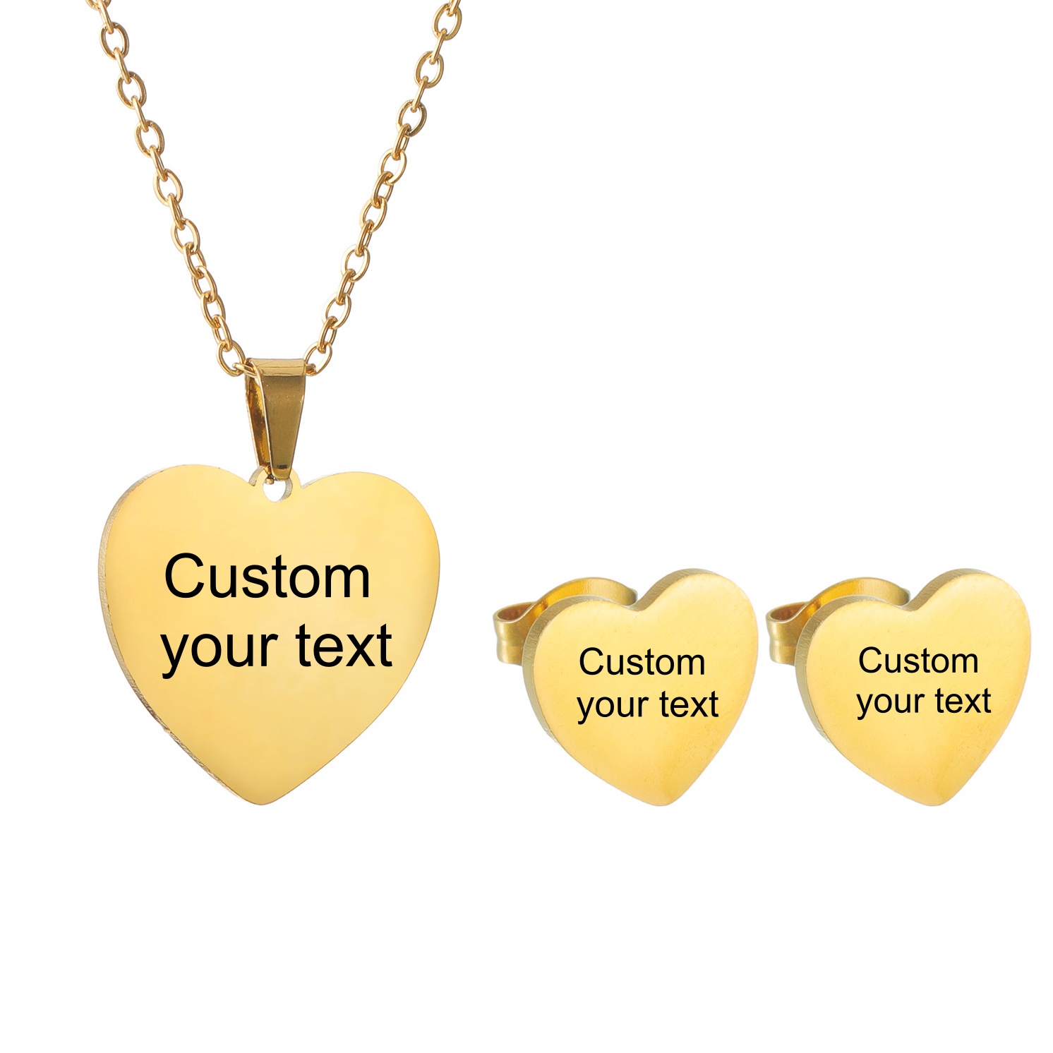 Engraved Name Necklace - Набор украшений: колье и серьги с