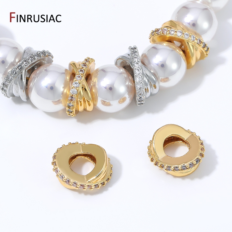 Gold Plated Ring - Бусины разделители,Позолоченные 18-каратным золотом латунные бусины-разделители