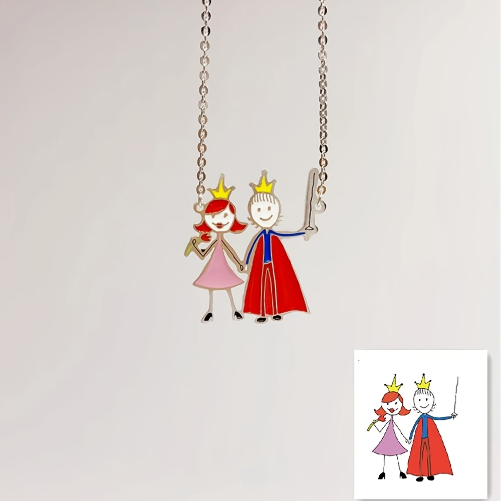 Engraved Name Necklace - Индивидуальный эмалевый кулон-подвеска для детского творчества,