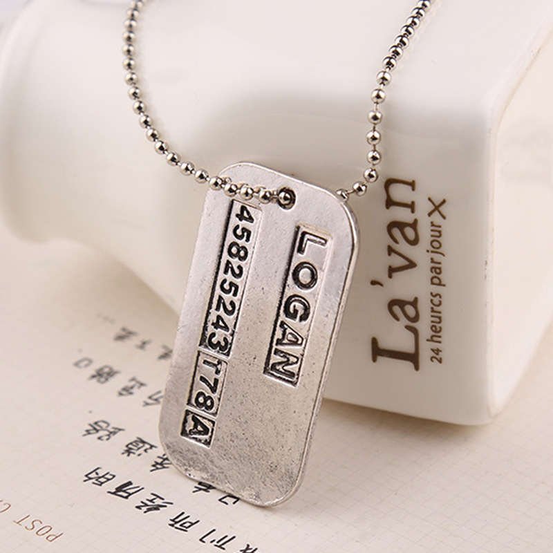 Mens Dog Tag Necklace - X мужское ожерелье Logan Hugh Jackman,