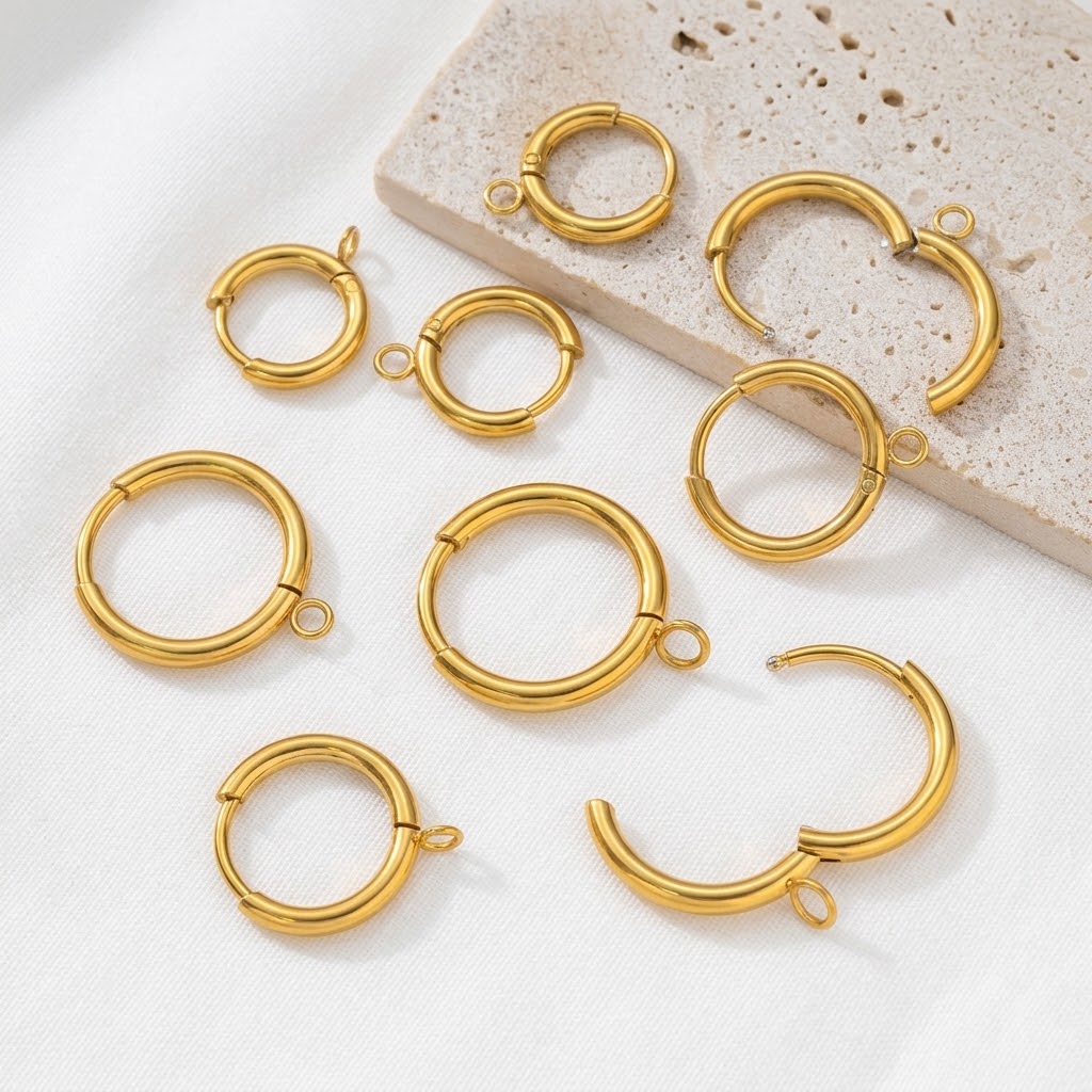 Gold Plated Ring - 10 шт./лот. Крючки для серег из