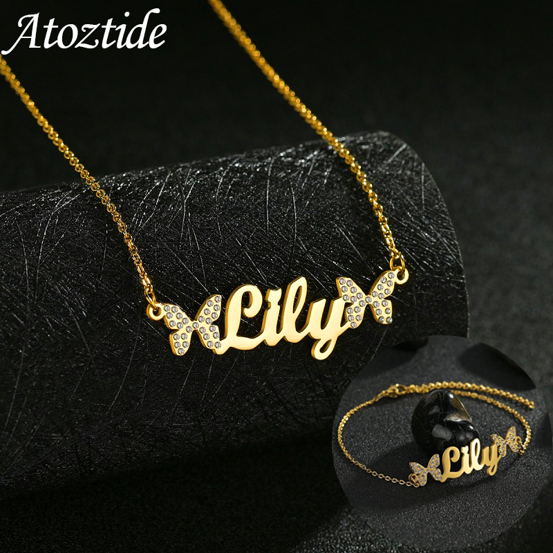 Комплект ювелирных изделий Ato – обзор и цена Engraved Name Necklace