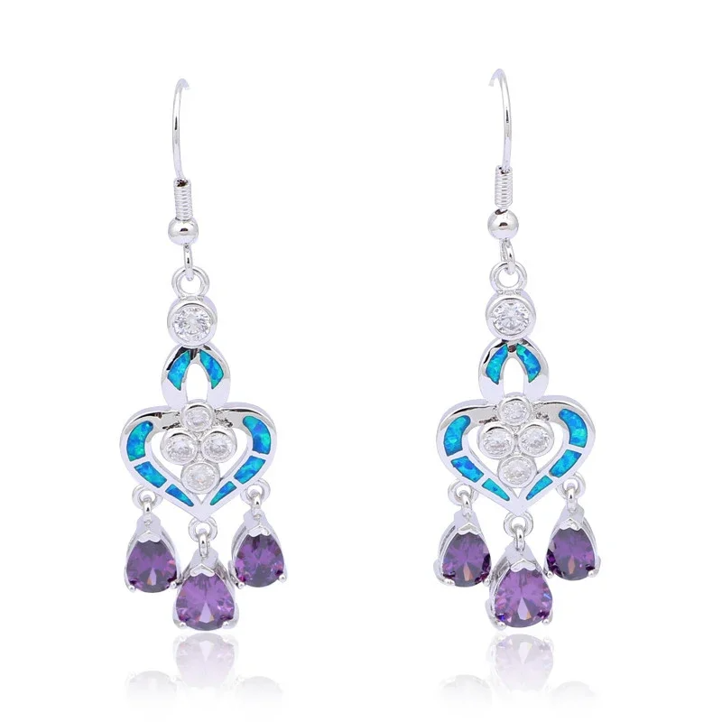 Серьги в форме сердца с синим  – обзор и цена Opal Earrings Dangle
