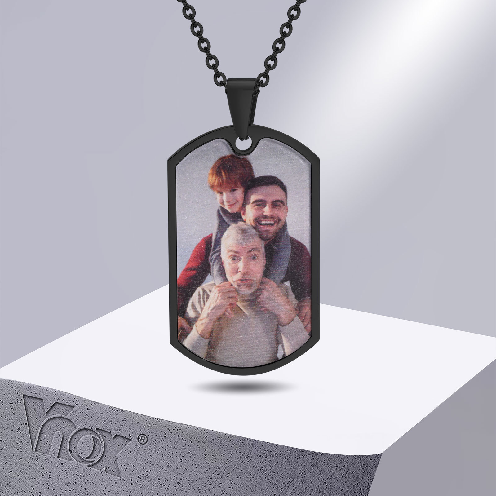Vnox бесплатно на заказ фотогр – обзор и цена Mens Dog Tag Necklace