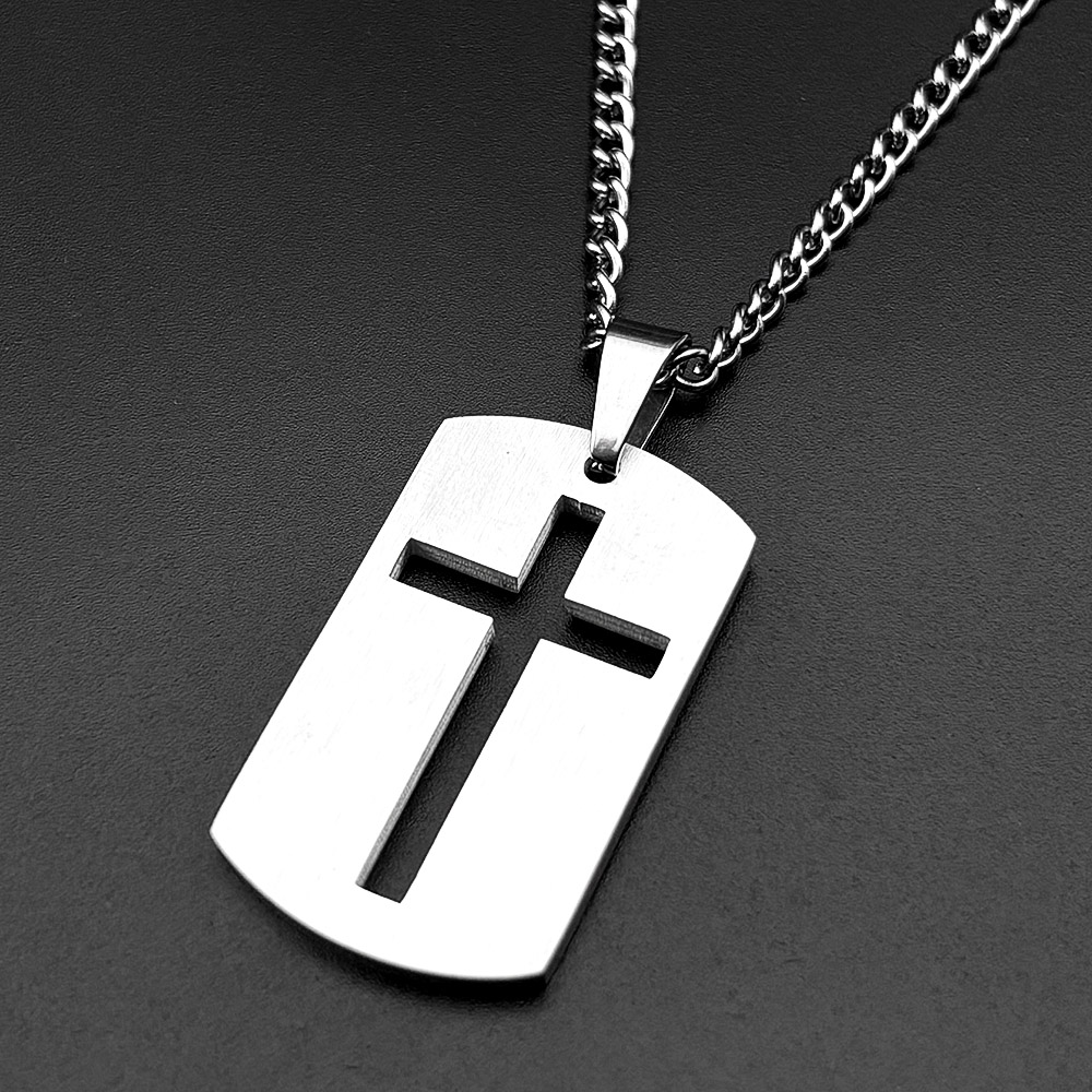 Христианское ожерелье-жетон с  – обзор и цена Mens Dog Tag Necklace