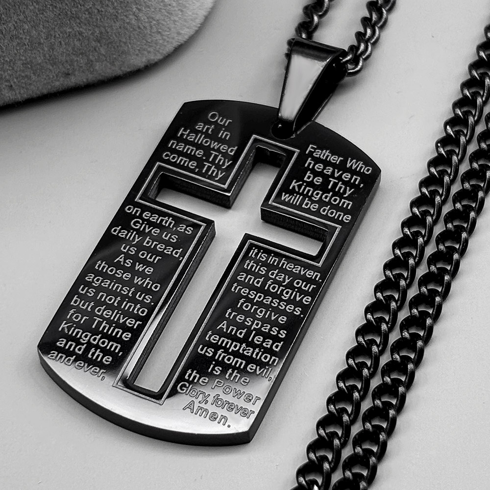 Христианское ожерелье-жетон с  – обзор и цена Mens Dog Tag Necklace