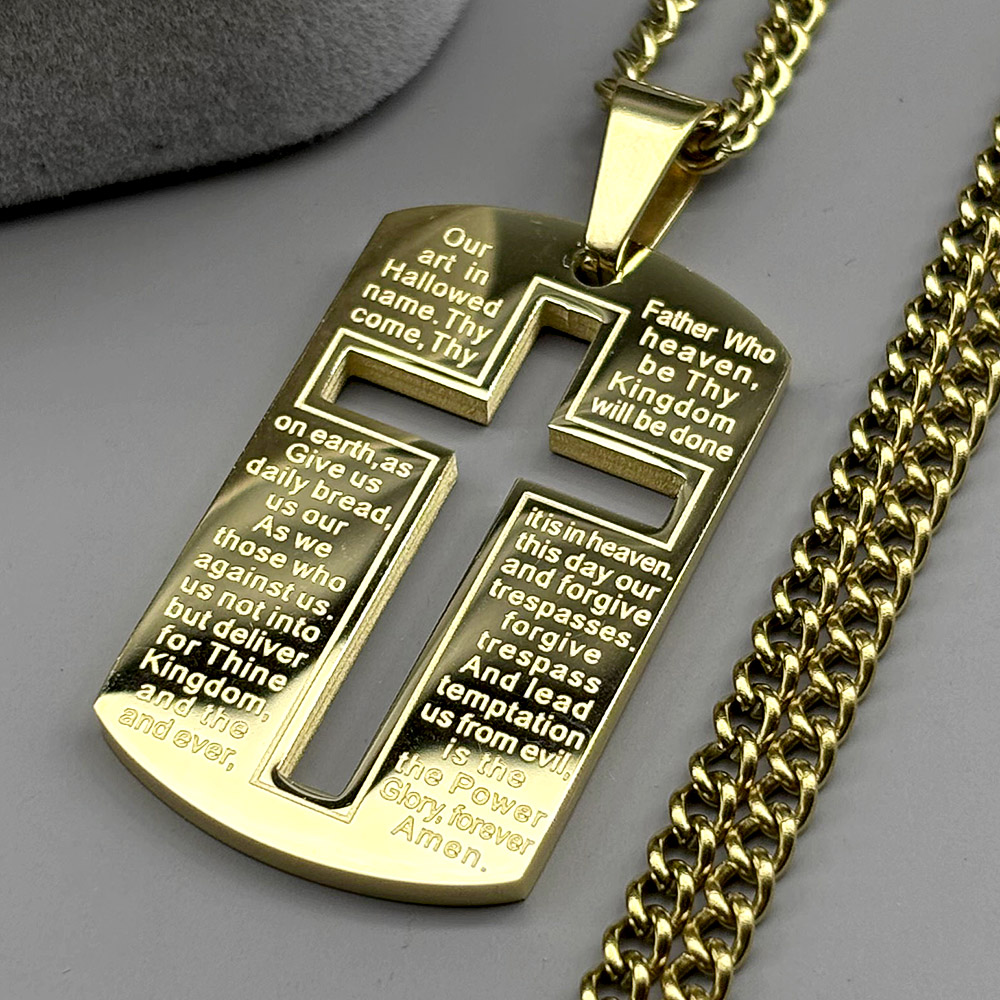Христианское ожерелье-жетон с  – обзор и цена Mens Dog Tag Necklace