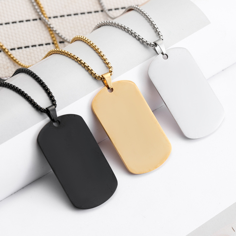 HNSP Простой кулон-жетон из не – обзор и цена Mens Dog Tag Necklace