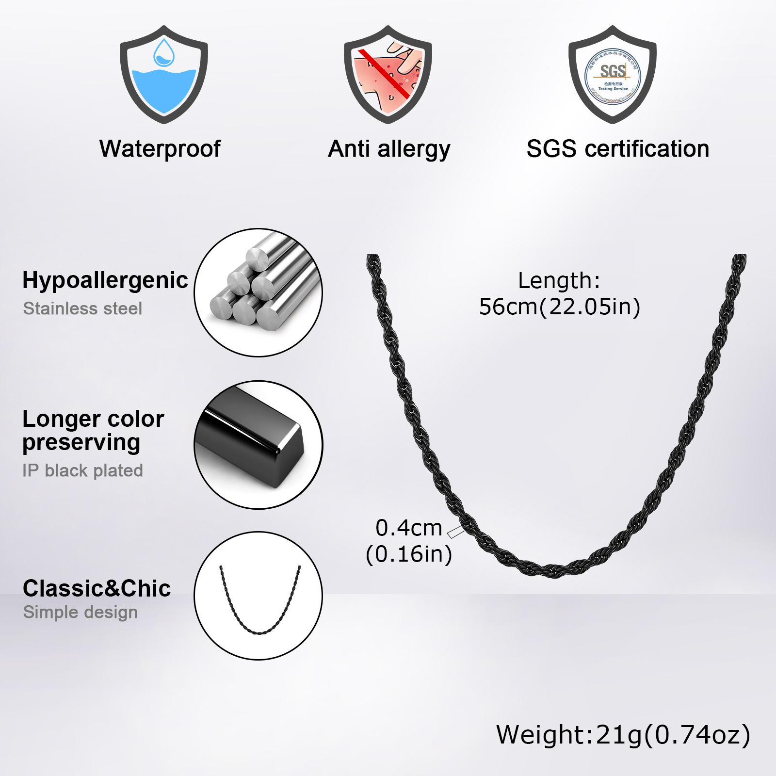 Мужское длинное ожерелье из не – обзор и цена Mens Dog Tag Necklace