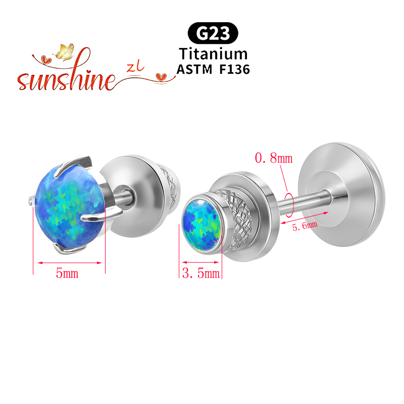2 шт. ASTM F136 титановый опал – обзор и цена Opal Earrings Dangle