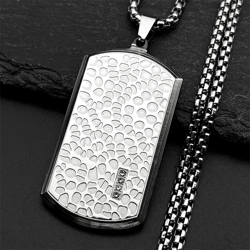 Ретро ожерелье из нержавеющей  – обзор и цена Mens Dog Tag Necklace