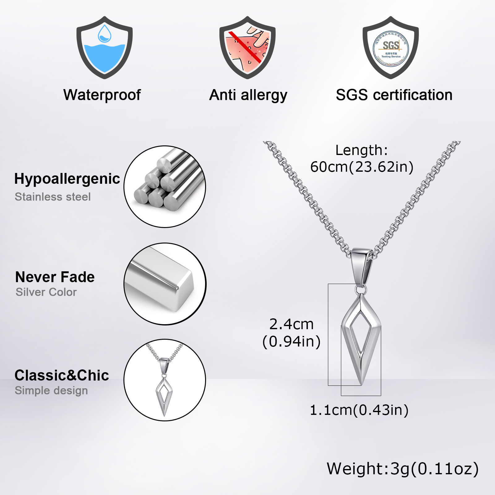 Ожерелья с подвеской из нержав – обзор и цена Mens Dog Tag Necklace